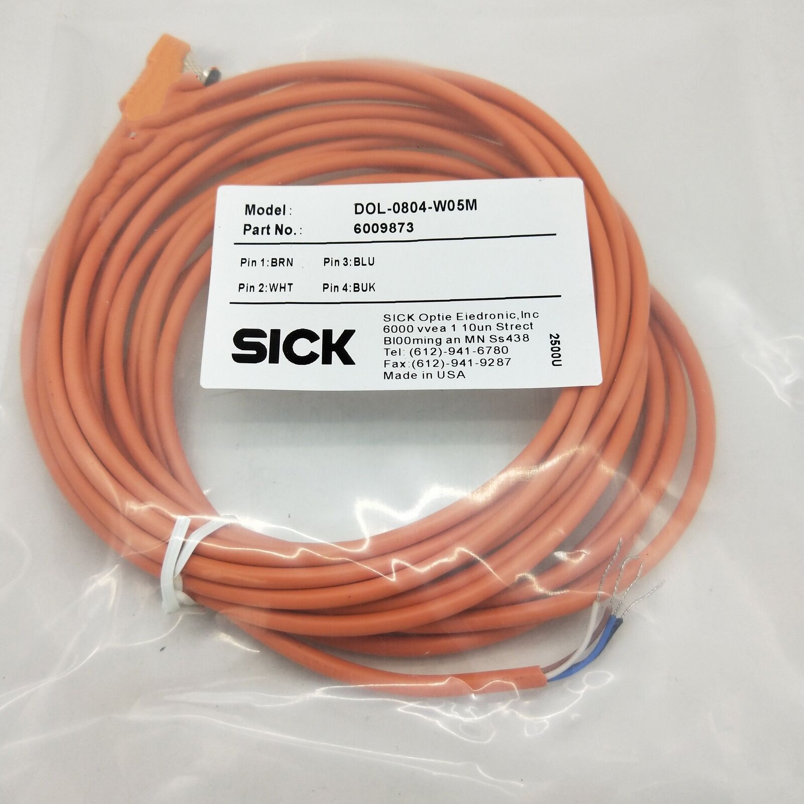 FOR SICK DOL-0804-W05M Sensor Cable Stock - FOR SICK