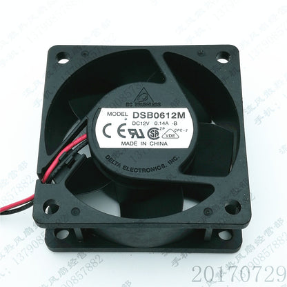 Delta DSB0612M 6025 DC12V 0.14A 6CM 2-Wire Mute Cooling Fan