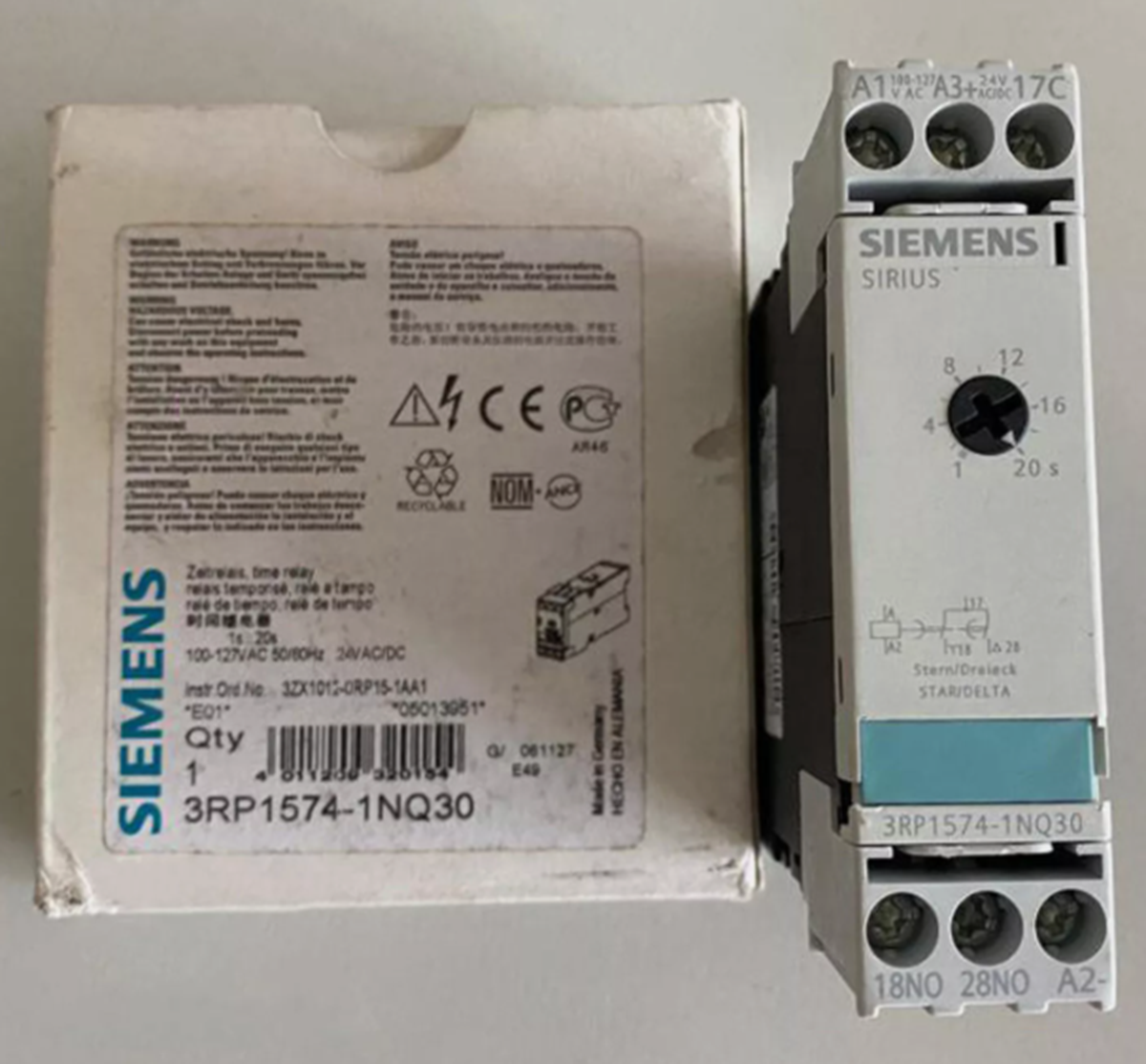 new  SIEMENS 3RP1574-1NQ30 Time Relay