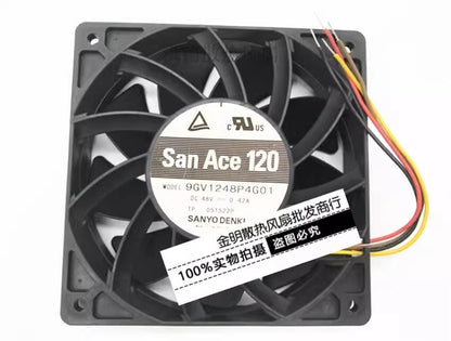 Sanyo 9GV1248P1G01 DC48V 0.42A 12CM 4-Wire PWM Speed Control Violent Cooling Fan