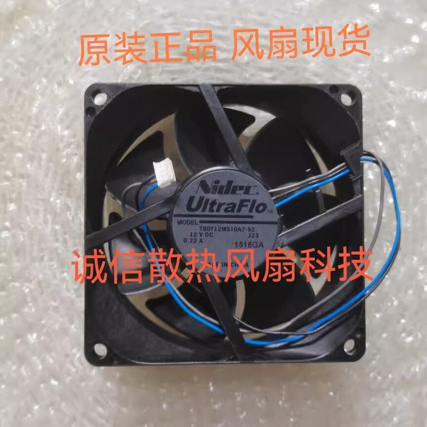 Nidec T80T12MS10A7-52 DC12V 0.22A 80*80*25MM 3-Pin Silent Cooling Fan