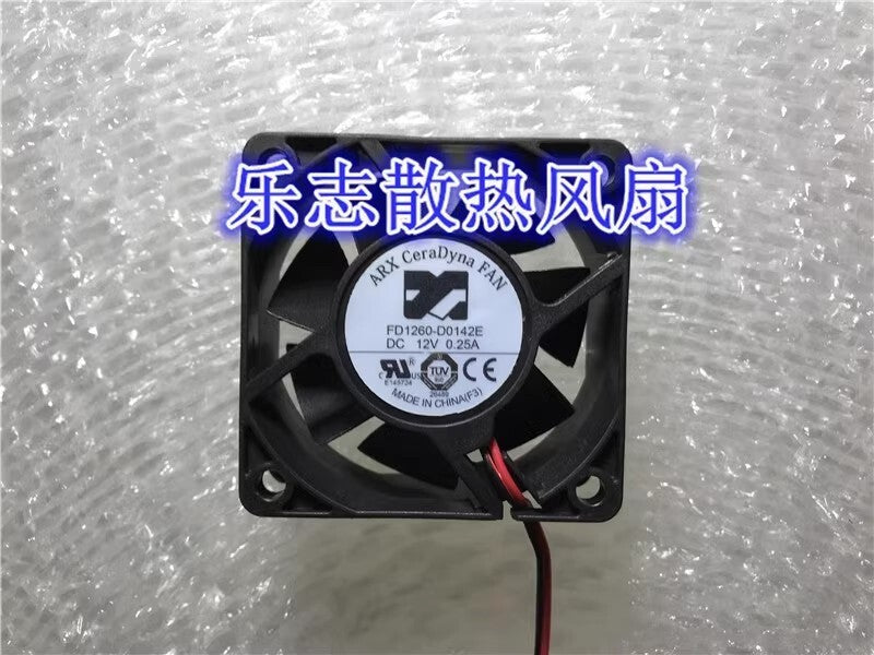 ARX DC BRUSHLESS FD1260-D0142E 6025 DC12V 0.25A 6CM 2-Wire Silent Cooling Fan