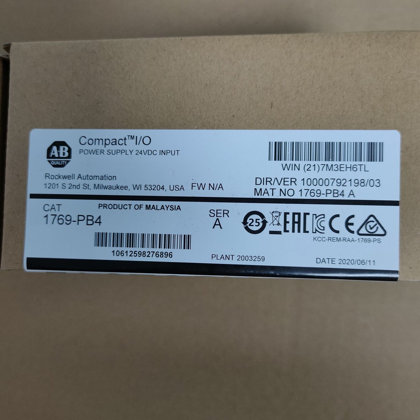 Allen-Bradley CompactLogix Power Supply 1769PB4 - ALLEN-BRADLEY