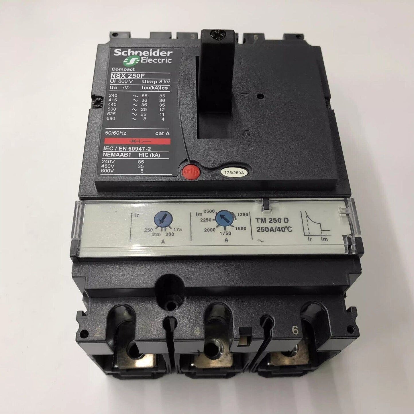 new 1PCS for Schneider NSX250F 3P 250A TM250D AirSwitch Moulded Case Circuit Breaker - SCHNEIDER