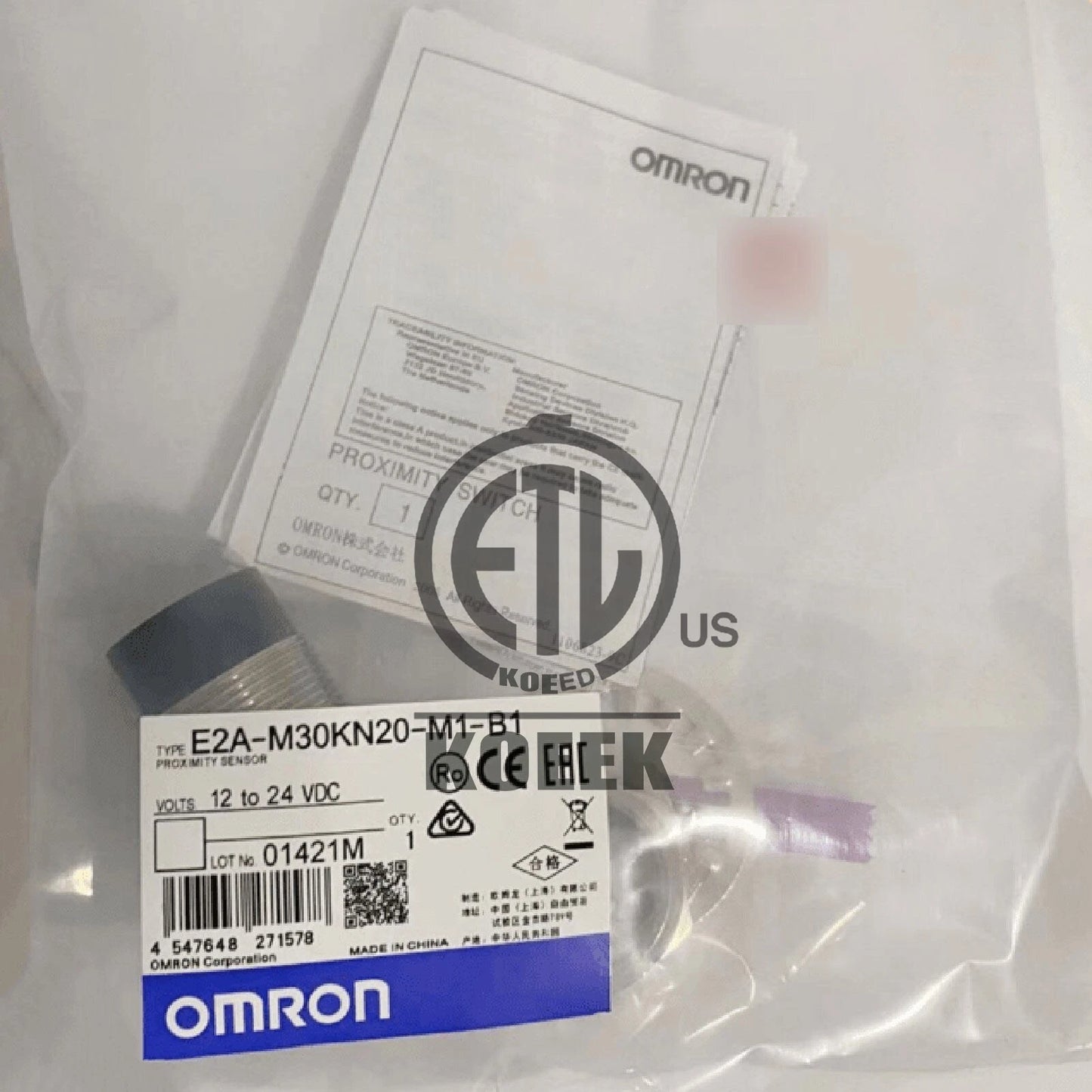 1PC Omron E2A-M30KN20-M1-B1 12-24VDC Proximity Switch Sensor E2AM30KN20M1B1