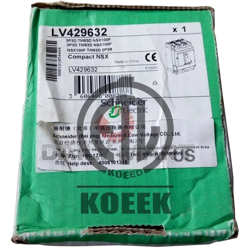 Schneider Electric LV429632 Programmable Compacy NSX Molded Case Circuit Breaker