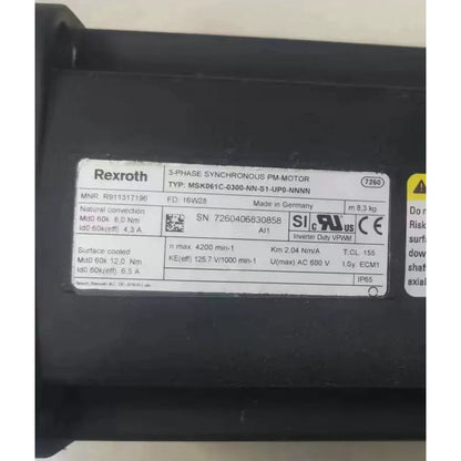 used 1PC REXROTH MSK061C-0300-NN-S1-UP0-NNNN Servo Motor ship