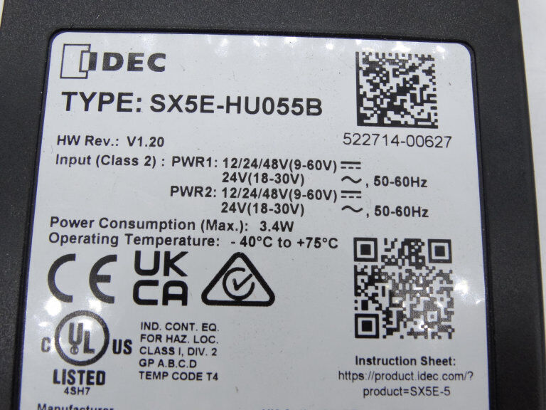 IDEC SX5E-HU055B ETHERNET SWITCH IDEC