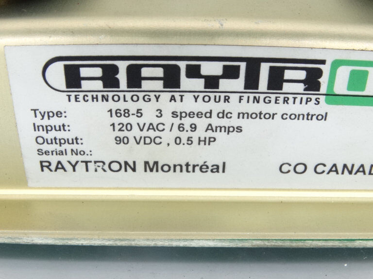 Raytron Process Controller 168-5 - RAYTRON