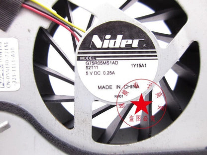NIDEC G75R05MS1AD DC5V 0.25A 3-Pin Notebook Cooling Fan