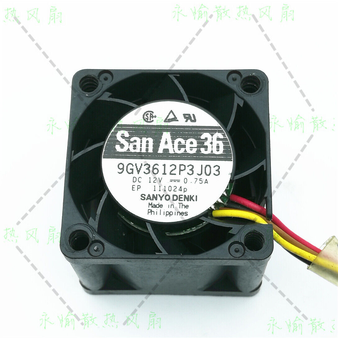 used 1pc SanAce36 9GV3612P3J03 Fan 36*36*28mm DC12V 0.75A 4wire - SANACE