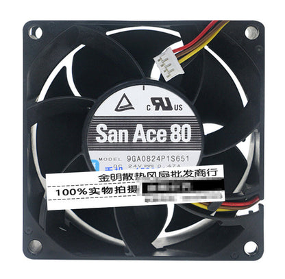 Sanyo 9GA0824P1S651 24V 0.47A 8038 8CM inverter cooling fan