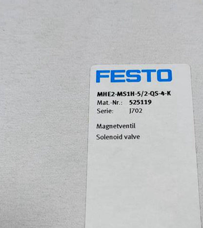 FESTO Solenoid Valve MHE2-MS1H-5/2-QS-4-K 525119 - FESTO