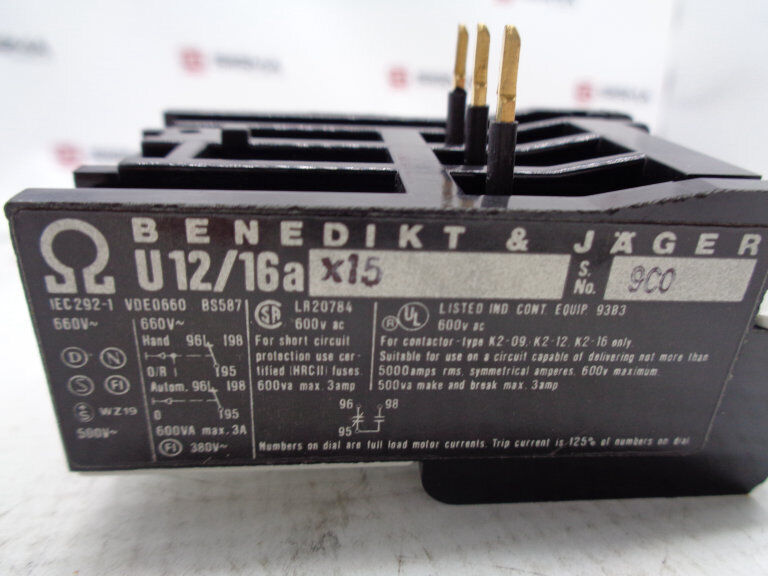 BENEDIKT & JAGER U12/16A-1.8 RELAY | 12VDC, 16A, 1.8Hz Relay Module | High-Efficiency Motor Protection | Durable and Reliable Motor Protection Solution | Perfect for Motor Control Applications - BENEDIKT & JAGER