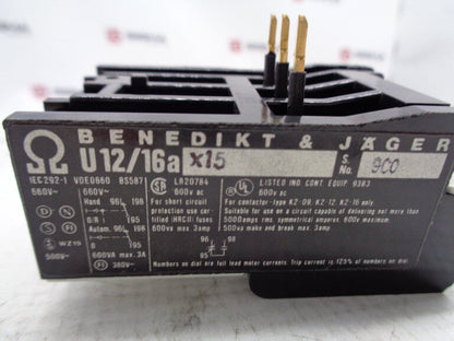 BENEDIKT & JAGER U12/16A-1.8 RELAY | 12VDC, 16A, 1.8Hz Relay Module | High-Efficiency Motor Protection | Durable and Reliable Motor Protection Solution | Perfect for Motor Control Applications - BENEDIKT & JAGER