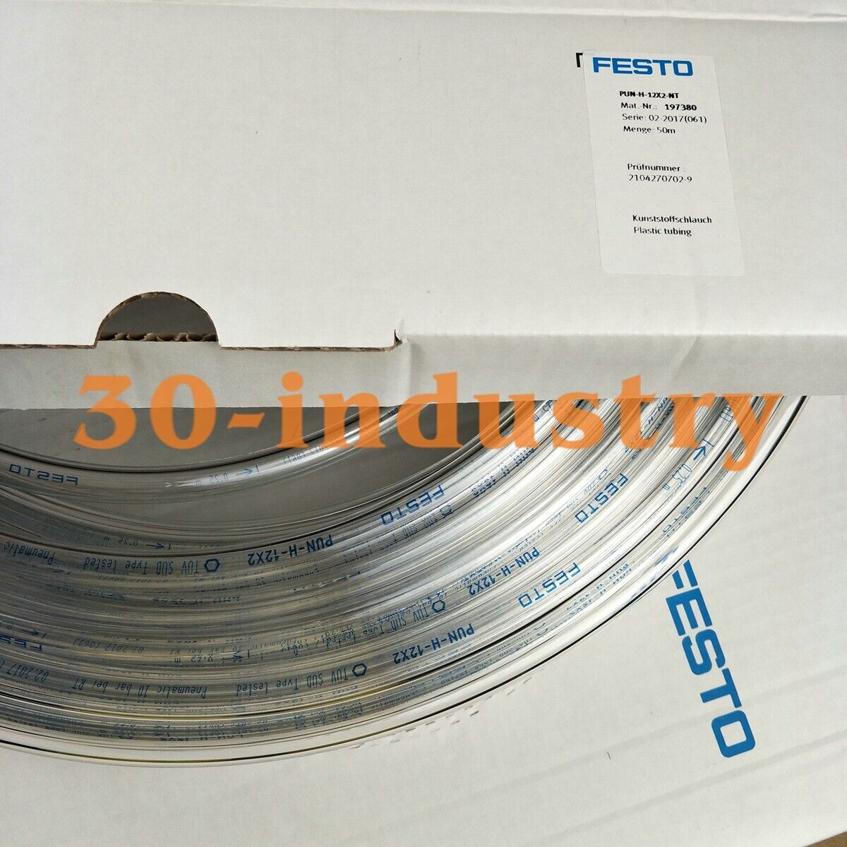 FESTO PUN-H-12X2-NT Transparent Pneumatic Tubing Hose 50m - FESTO