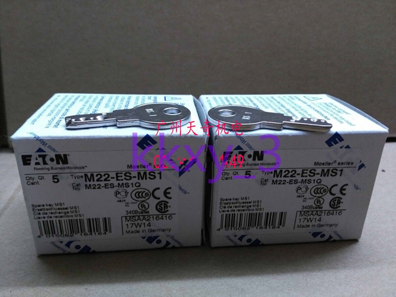 Eaton 2-Piece Push Button Switch Key M22-ES-MS1 - EATON