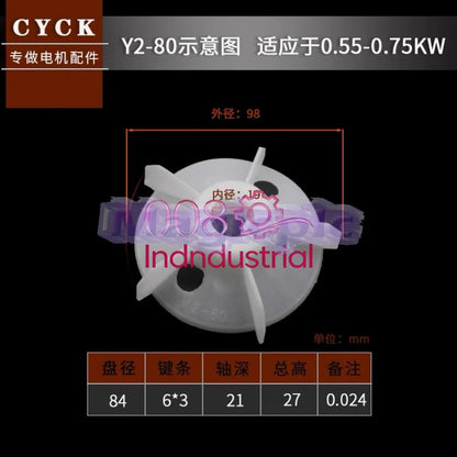 1PCS FIT FOR Y2-80-2 Motor Fan Blade Inner Diameter: 19mm OD:98mm~