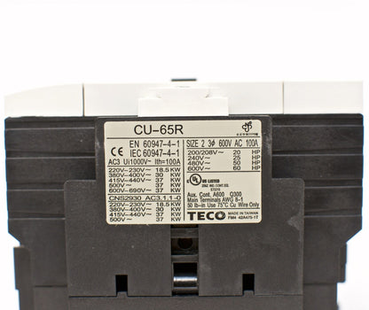 TECO CU-65R Magnetic Contactor 100Amp 3Phase 110V Coil - TECO