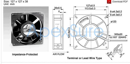 FULLTECH UF13A20-BWH axial flow cooling fan
