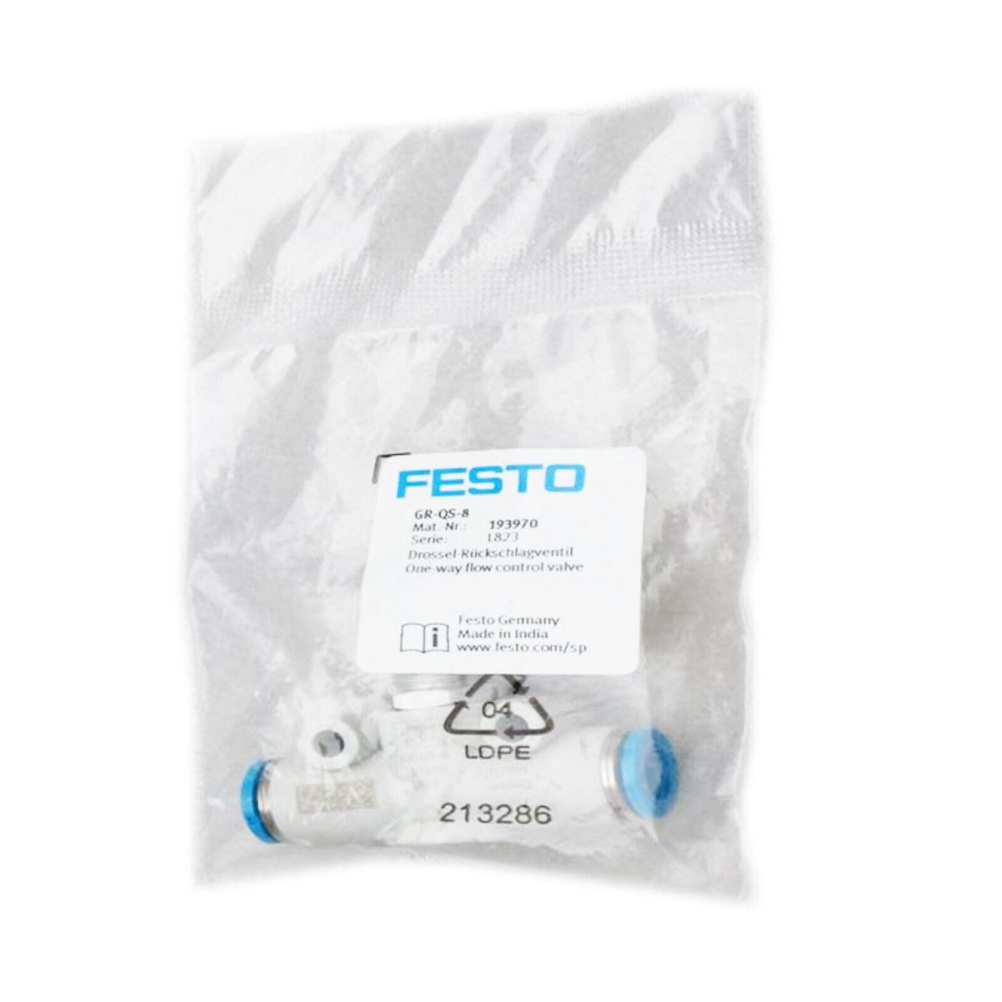 new 1PC Festo Throttle Valve Gas Connector GRQS8 GR-QS-8 193970 - FESTO