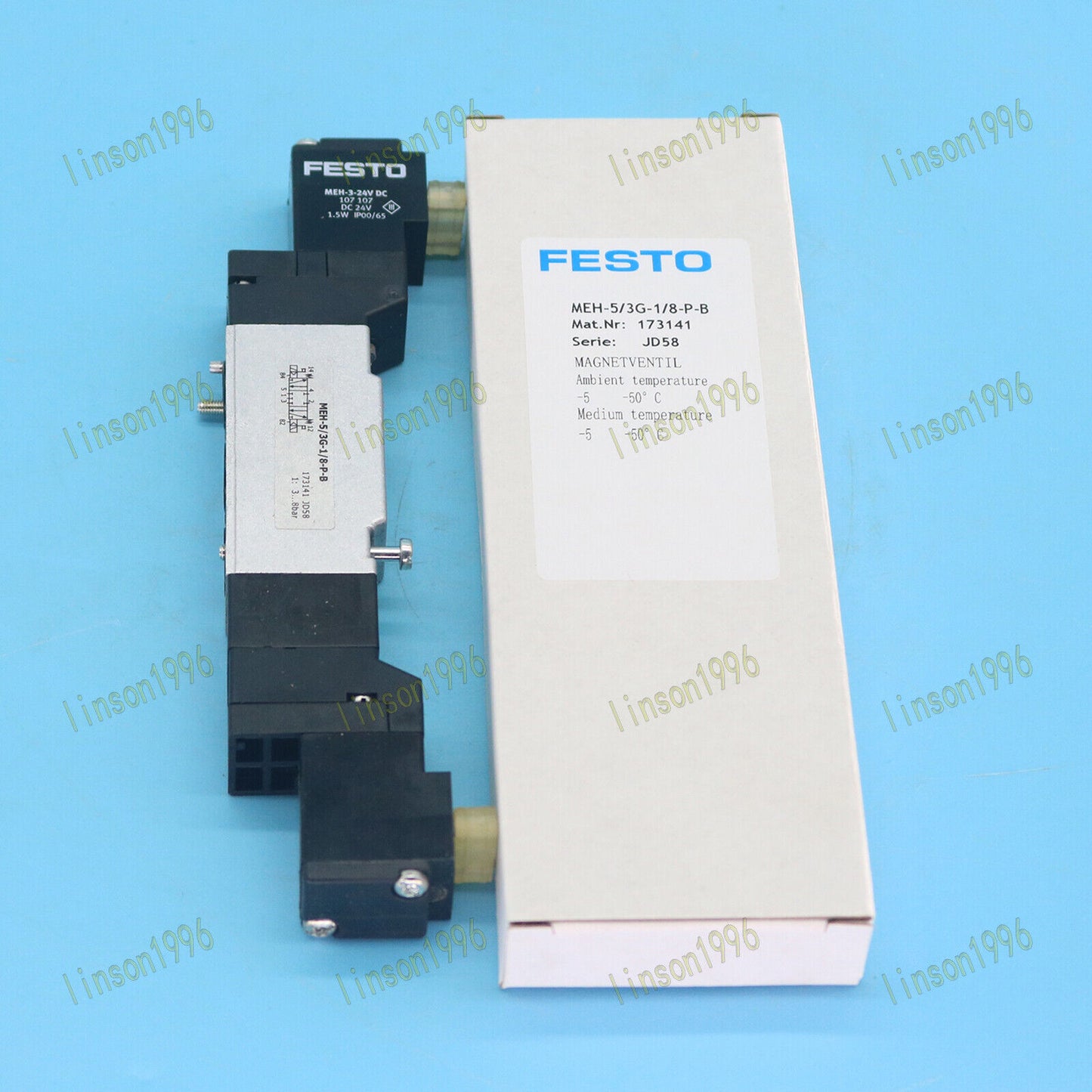 Festo Solenoid Valve MEH-5/3G-1/8-P-B - FESTO