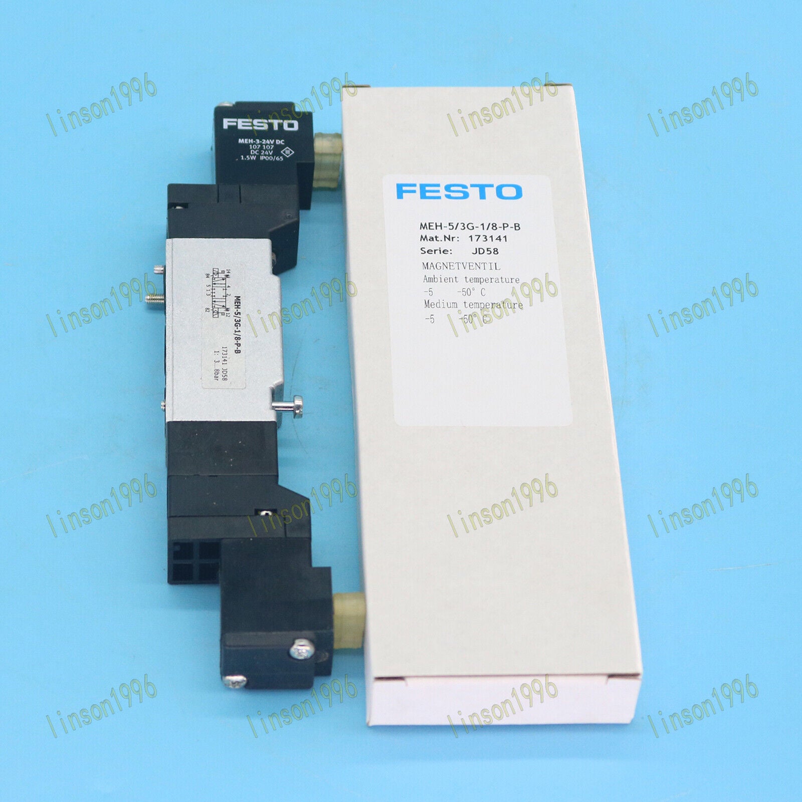Festo Solenoid Valve MEH-5/3G-1/8-P-B - FESTO