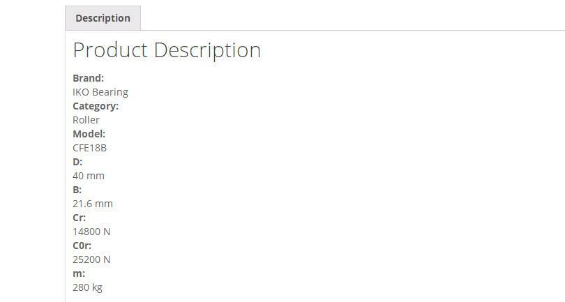 IKO CFE18B Standard Type Cam Followers 24x40x20mm - IKO
