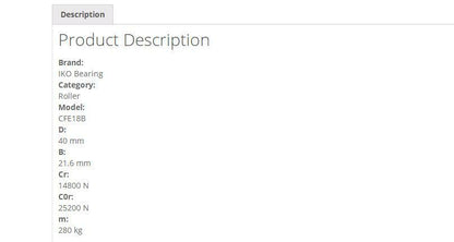 IKO CFE18B Standard Type Cam Followers 24x40x20mm - IKO