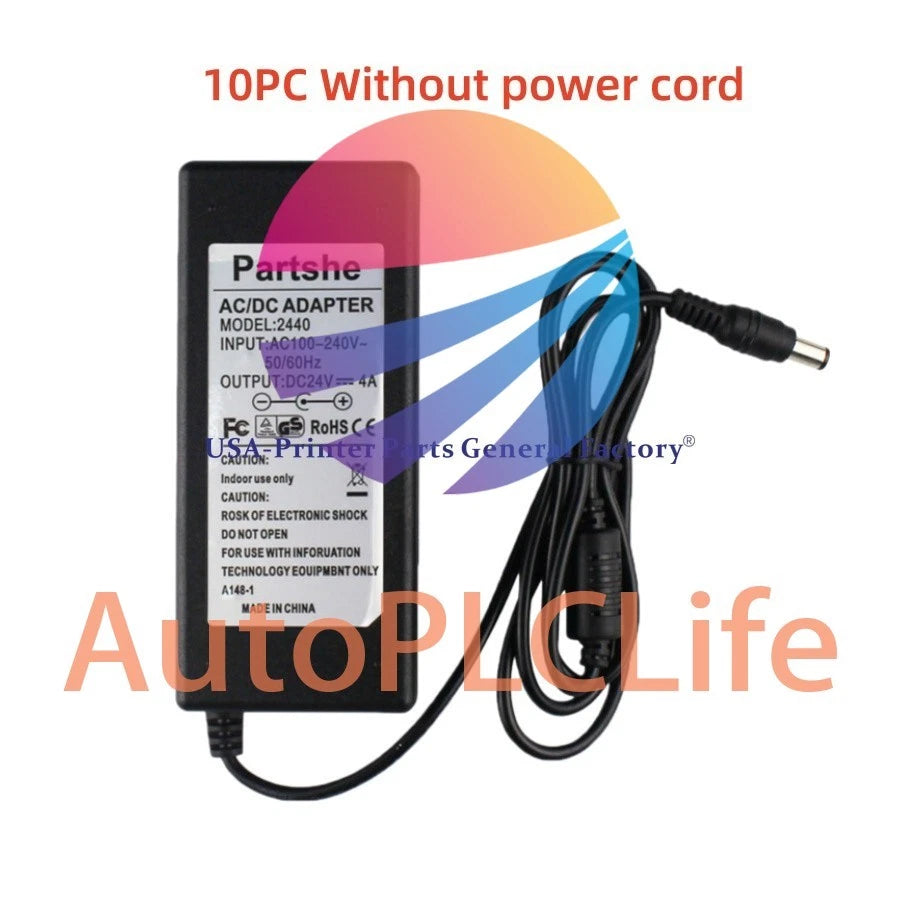 10pcs 24V 4A AC DC Adapter For Zebra GK420d GX420d GK420t GX420t Power Supply