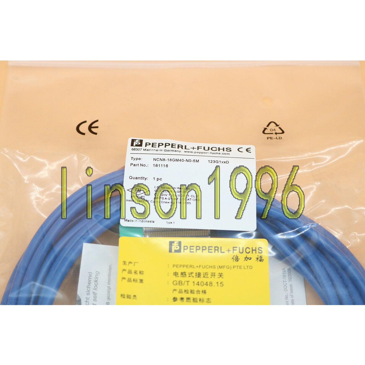 PEPPERL+FUCHS P+F Sensor - NCN8-18GM40-N0-5M - PEPPERL+FUCHS