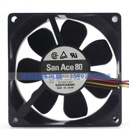 1pcs Sanyo 109R0812H401 8cm8025 12V0.13A double ball 3-wire cooling fan