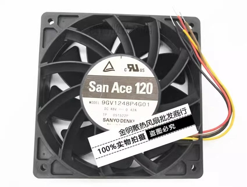 Sanyo 9GV1248P1G01 DC48V 0.42A 12CM 4-Wire PWM Speed Control Violent Cooling Fan