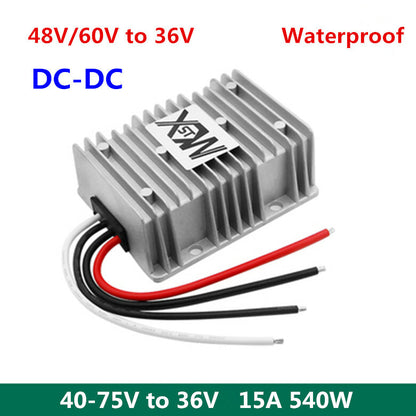 new 40-75V to 36V 15A 540W waterproof regulator module 48V/60V to 36V DC-DC