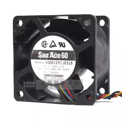 Sanyo 9G0612P1J0318 6038 DC12V 2.1A 6CM 4-Wire Server Cooling Fan