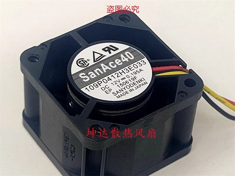 Sanyo 109P0412H3E033 4028 DC12V 0.195A 4CM 3-Wire Cooling Fan