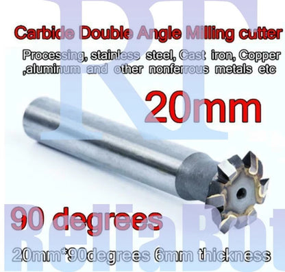 1Pcs 20mm*90 degrees 6mm thickness Carbide Double Angle Milling cutter