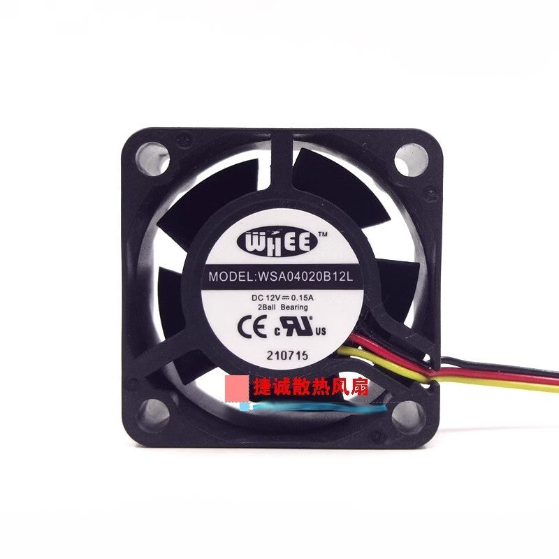 WHEE WSA04020B12L 12V 0.15A 4020 4CM 3-wire Dual Ball Chassis Cooling Fan