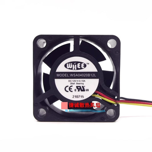WHEE WSA04020B12L 12V 0.15A 4020 4CM 3-wire Dual Ball Chassis Cooling Fan