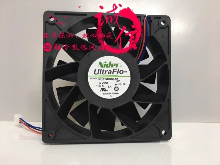 NIDEC V12E24BGB5-52 DC24V 1.40A 12CM 3-Pin Inverter Cooling Fan