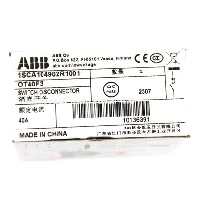ABB OT40F3 3-Pole 40A 3-Phase Disconnect Switch - ABB