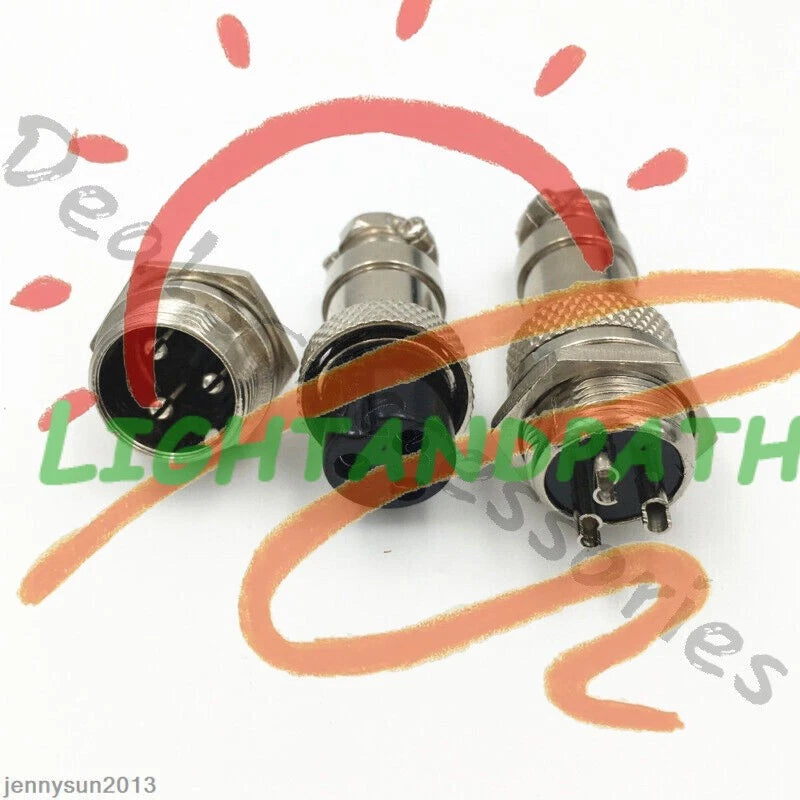 GX16/GX20/GX12 Ation Plug Male&Female Wire Panel Metal Connector 2/3/4/5/6Pin