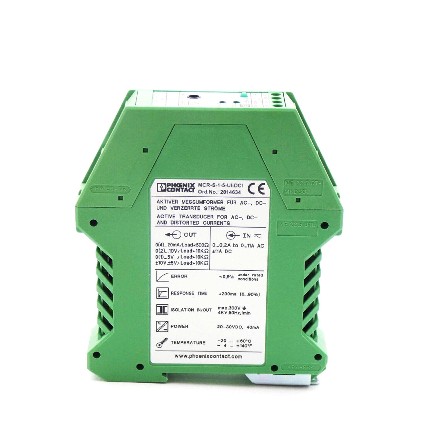 PHOENIX Current Transmitter MCR-S-1-5-UI-DCI 2814634 - PHOENIX