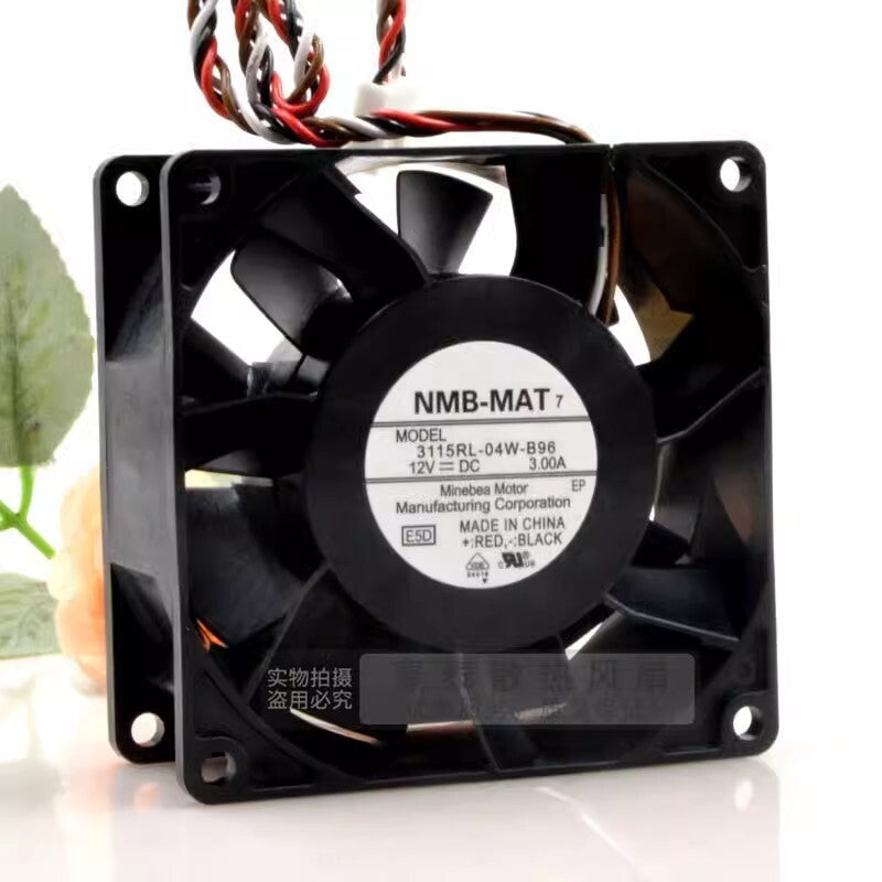 NMB 3115RL-04W-B96 8038 DC12V 3.00A 8CM 4-Pin Server Cooling Fan