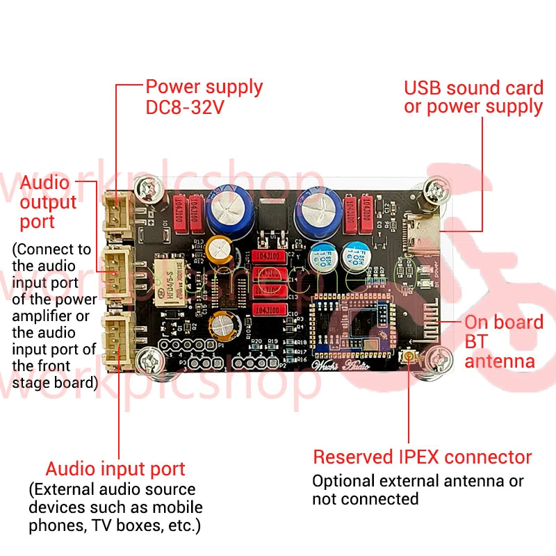 QCC5125 QCC3034 Bluetooth 5.1 lossless decoder board APTX LDAC audiophile grade