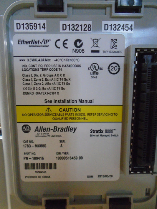 1783-MX08S AB Stratix 8000 Ethernet Adapter W10 Fast - AB STRATIX