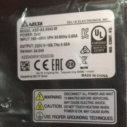new 1pc Delta Asd-a2-2043-m Servo Drive ASDA22043M One Year