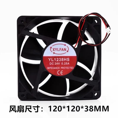 XYLFAN YL1238HS 12038 DC24V 0.25A 12CM 2-wire cooling fan