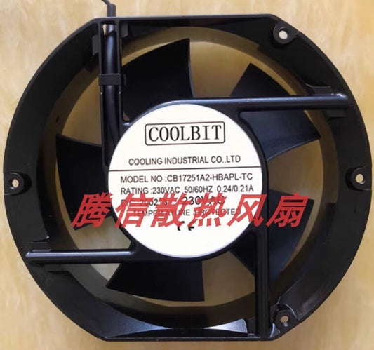 COOLBIT CB17251A2-HBAPL-TC AC230V 0.24/0.21A Metal Cooling Fan