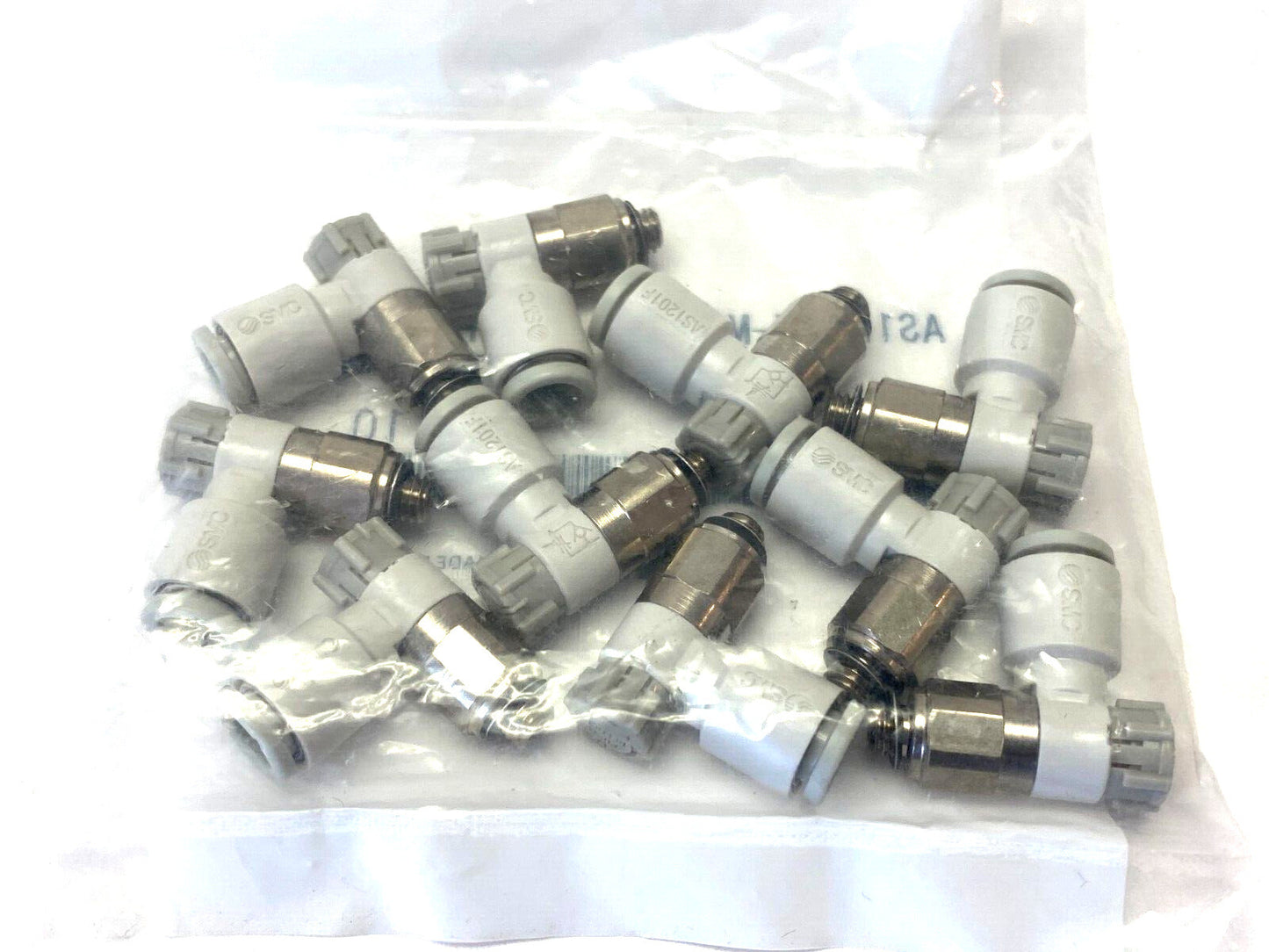 SMC AS1201F-M5-06A One-Touch Flow Control Valve Fitting 6mm OD Tube PKG OF 10